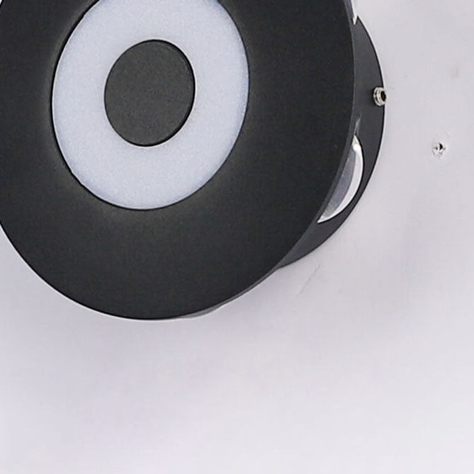 Modern Black Round Aluminum Indoor Outdoor Waterproof LED Wall Sconce Lamp
