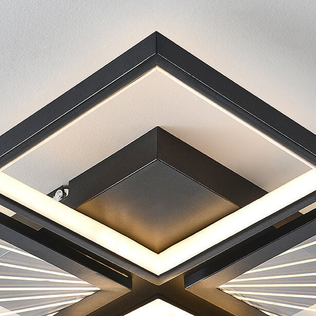 Moderne minimalistische geometrische Formen Schwarz Weiß Eisen LED Deckenleuchte 