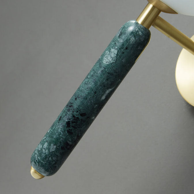 Nordic Ball Shade Marble Straight Arm 1-Light Wall Sconce Lamp