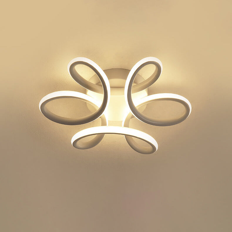 Simple Curved Flower LED Semi-Flush Mount Ceiling Light