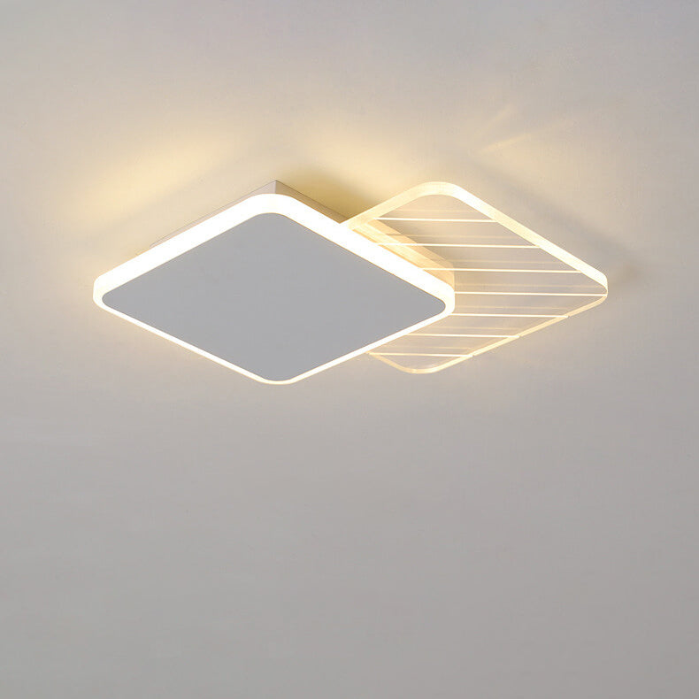 Conception géométrique simple et créative de superposition de lumière LED encastrée 