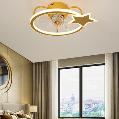 Étoile enfantine/Conception de dauphin Ventilateur LED silencieux avec montage affleurant 