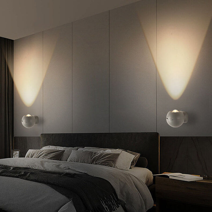 Lampe murale LED à protection oculaire rechargeable ronde et créative avec ventouse magnétique 