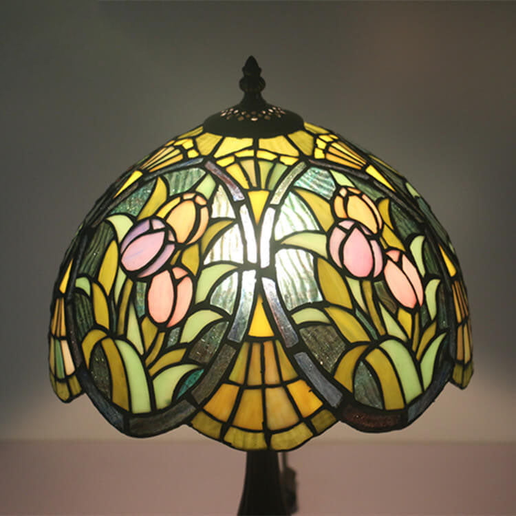 Tiffany Rustikale Buntglas 1-Licht Tischlampe 