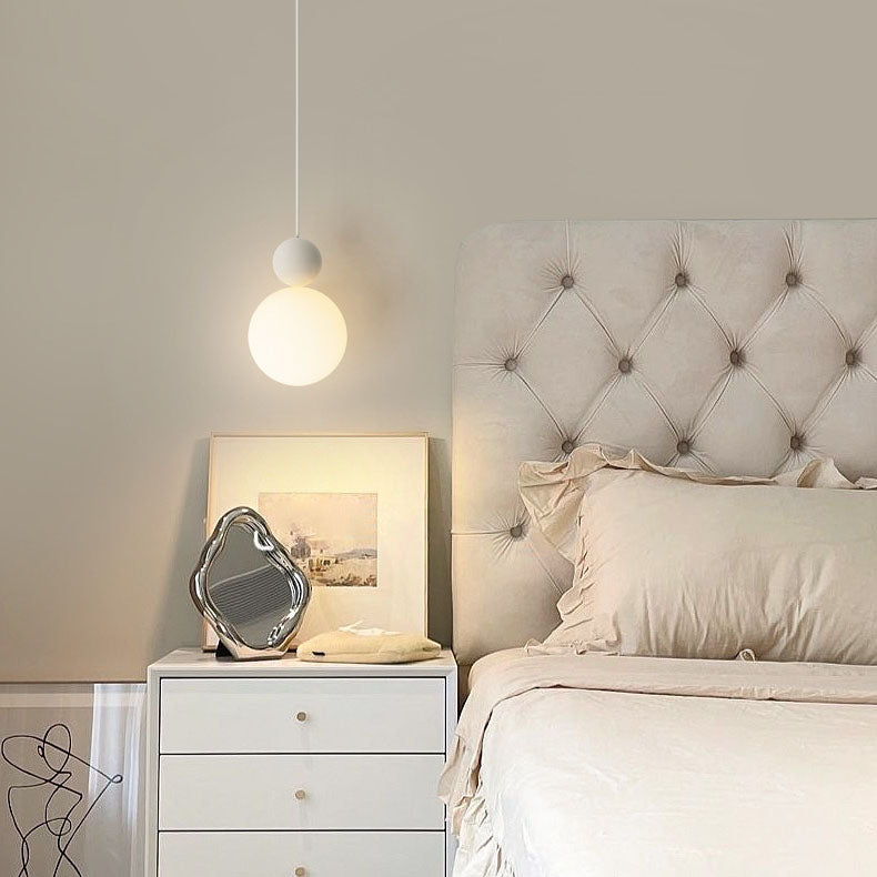 Zeitgenössische nordische PE-Globus-Ball-Eisen-1-Licht-Pendelleuchte für das Schlafzimmer 
