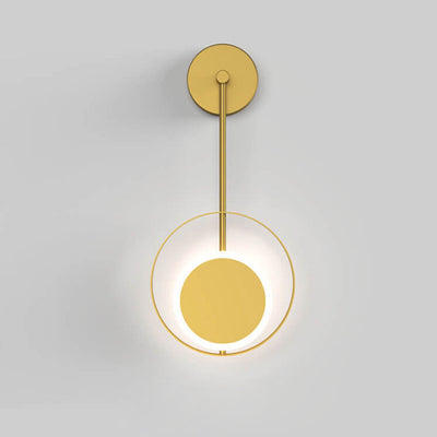 Modern Minimalist Iron Circle Straight Arm LED Light Wall Sconce Lamp