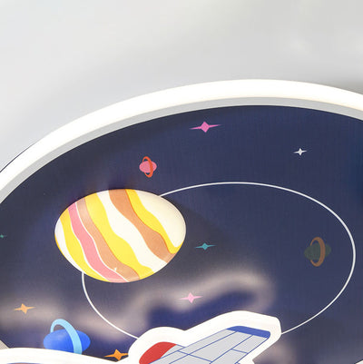 Cartoon Creative Aircraft Space LED Kids Flush Mount Ceiling Light