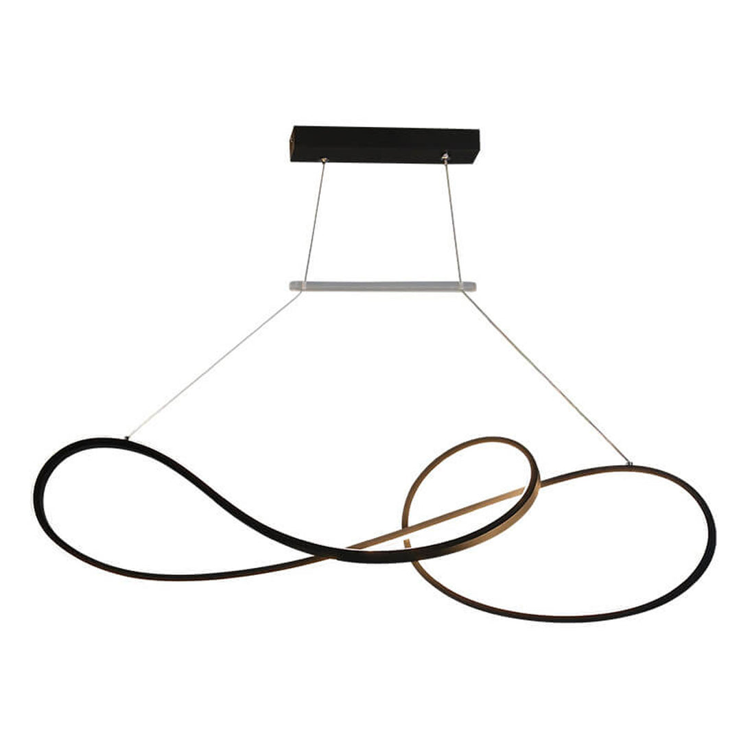 Lámpara de Araña Moderna de Lujo Ligero con Anillo Curvo LED para Isla 