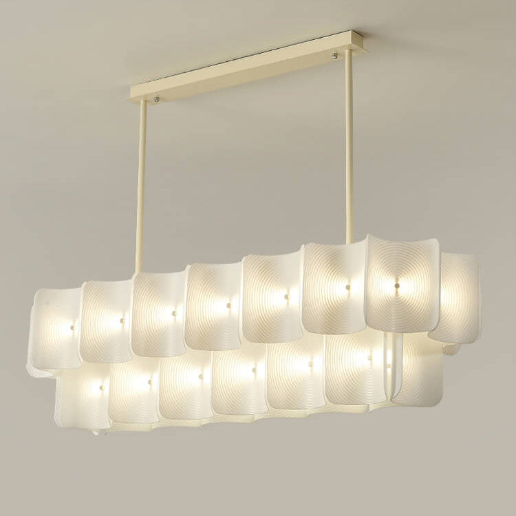 Moderne kreative runde rechteckige Eisen-Aluminium-PMMA-LED-Insel-Licht-Kronleuchter 