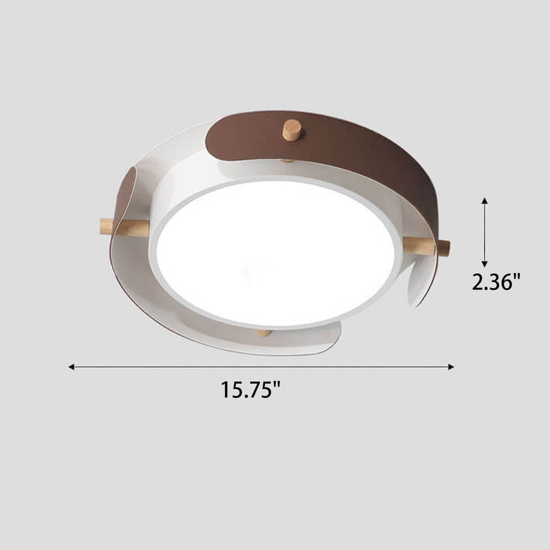 Nordic Simple Log Round LED Flush Mount Light
