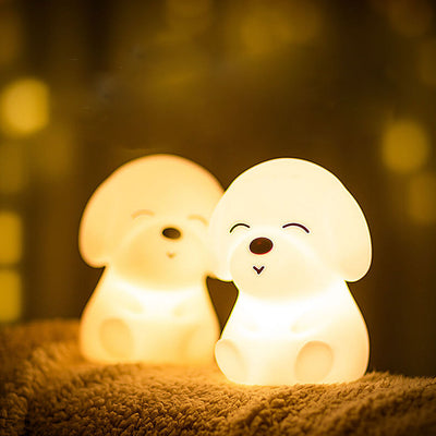 Creative Cute Silicone Little Puppy USB Pat  LED Night Light Table Lamp