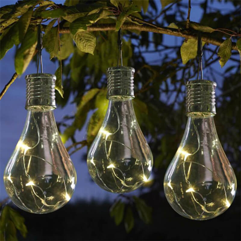 Ampoules de couleur créatives en plastique LED solaire de jardin suspendue 