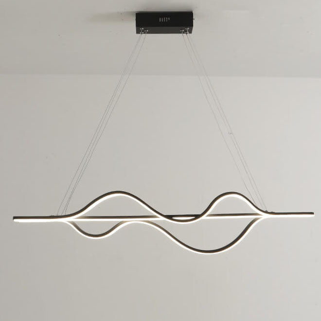 Modern Minimalist Lines LED Island Light Chandelier