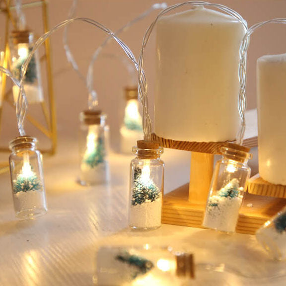 Christmas LED Wishing Bottle Tree Snow Battery Box Decorative String Light