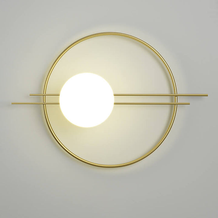 Applique Murale à 1 Lumière avec Anneau en Verre et Balle Créative Nordique 