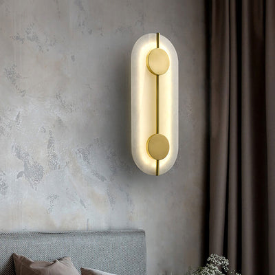 Modern Brass Lucite Circle LED Wall Sconce Lamp