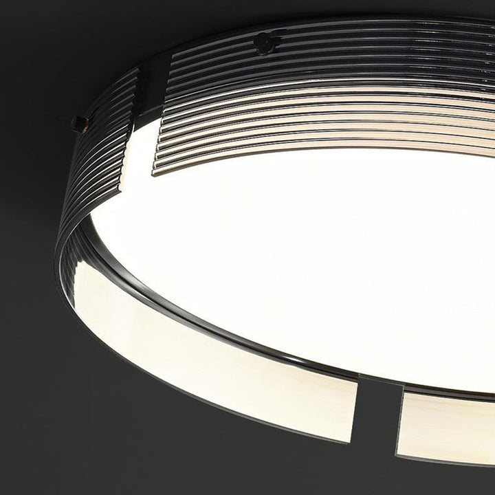 Plafonnier LED en verre avec abat-jour circulaire en acrylique de simplicité moderne pour salon 