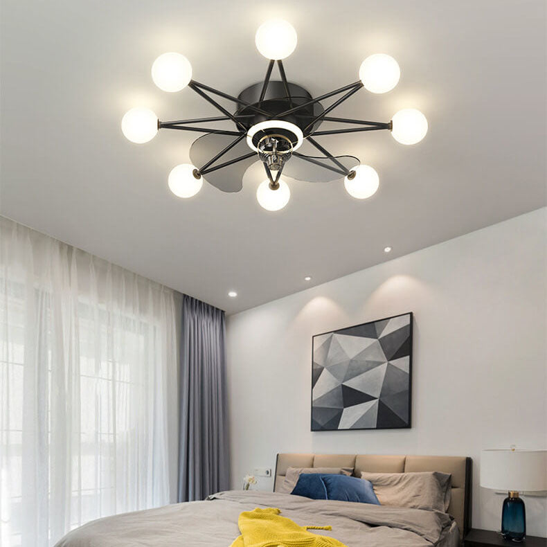 Modern Minimalist Creative Star LED Flush Mount Ceiling Fan Light