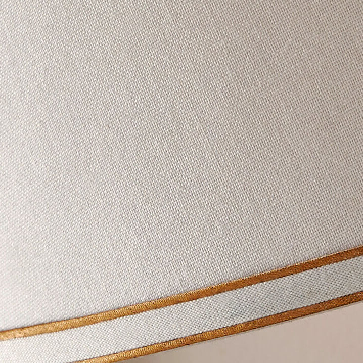 Lampe de table 1 lumière en tissu avec base en céramique rayée vintage européenne 