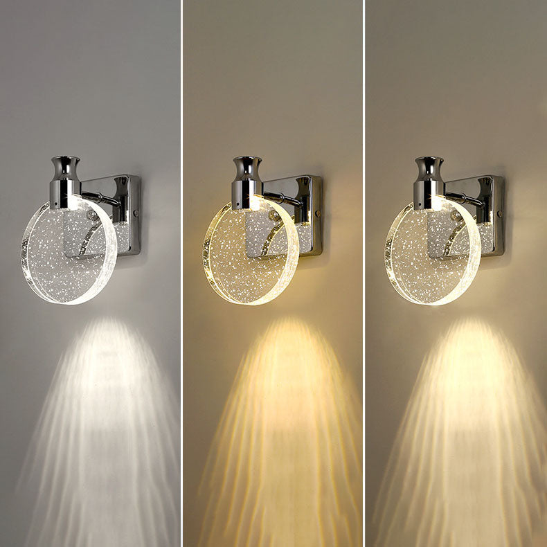 Moderne Luxus Runde Blasen Kristall Aluminium Eisen LED Wandleuchte für Wohnzimmer 