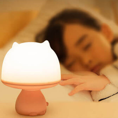 Lampe de Table Intelligente LED Rechargeable avec Veilleuse Créative en Forme de Dessin Animé 