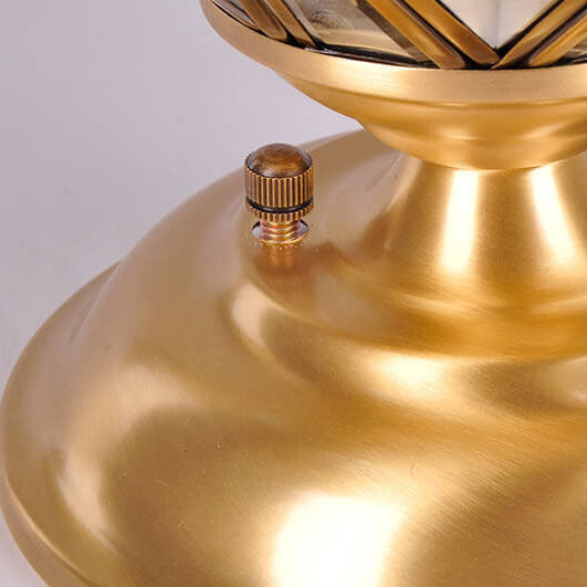 European Light Luxury Full Copper Round 1-Light Semi-Flush Mount Light