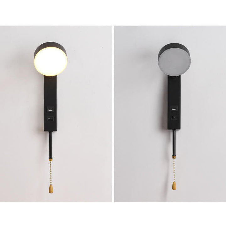 Lámpara de pared LED USB con base rectangular redonda minimalista nórdica 