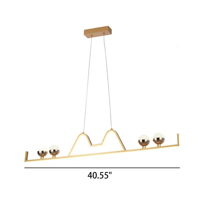 Nordic Light Luxury Long Bar Dekorativer Silikon-LED-Insel-Licht-Kronleuchter 