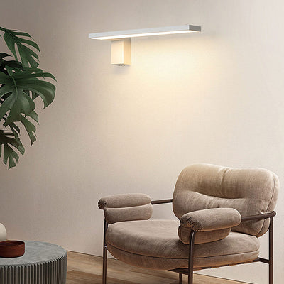 Modern Minimalist Long Bar Square Base LED Wall Sconce Lamp