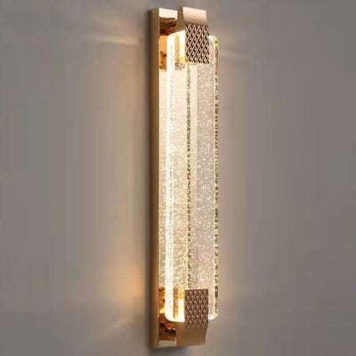 Light Luxury Gold Bubble Crystal Rectangular LED Wall Sconce Lamp