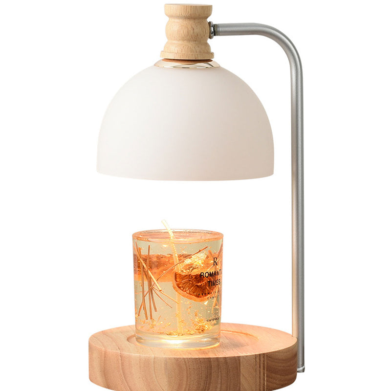 Lampe de table à cire fondue à 2 lumières avec dôme en verre simple 