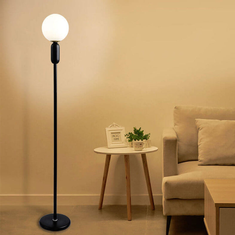Nordic Minimalist Glass Ball Linear Base LED Standing Floor Lamp