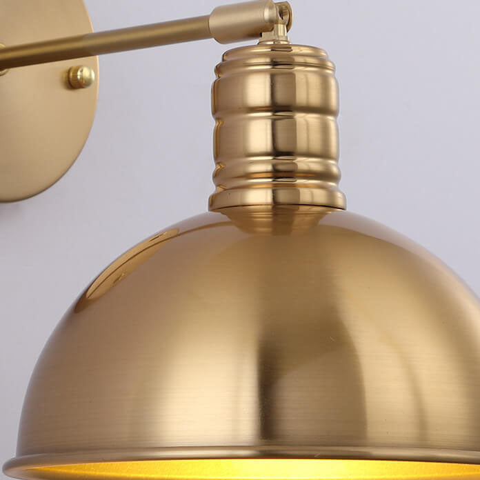 Modern Simple Iron Plated Brass Cone Round 1-Light Wall Sconce Lamp