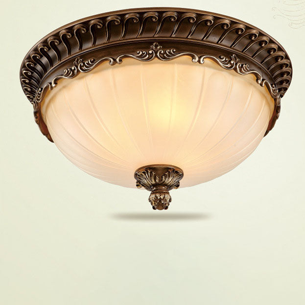 European Retro Light Luxury Resin Metal 3-Light Flush Mount Lighting