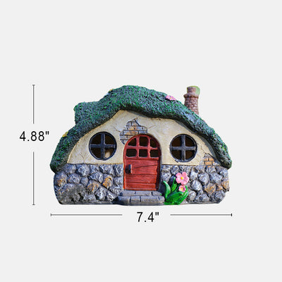 European Rustic House Resin Decorative Solar Outdoor Lawn LED Garden Ground Insert Landscape Light