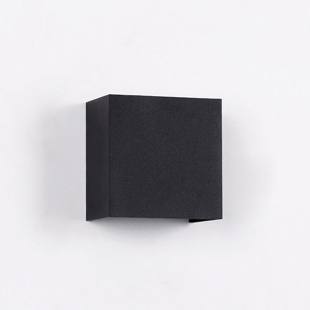Modern Pure Black Waterproof Aluminum Dimmable Angle Square LED Outdoor Wall Sconce Lamp