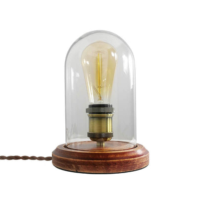 Modern Industrial Retro Wood Art Glass 1-Light Table Lamp