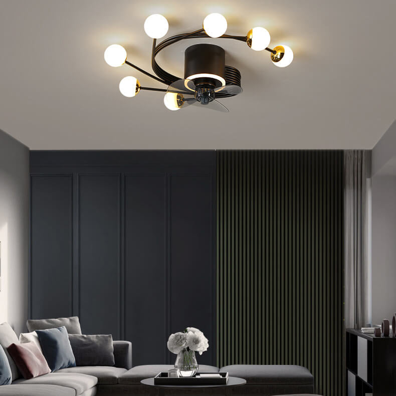 Nordic Light Luxury Creative 5/7-Light LED Flush Mount Fan Light