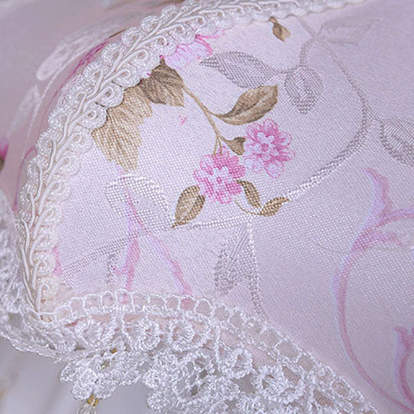 European Luxury  Fabric Lace Resin 1-Light Table Lamp