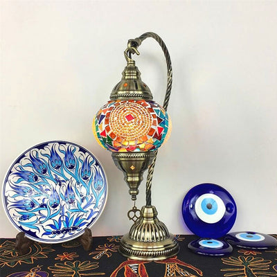 Vintage Stained Glass Turkish Style LED Table Lamp