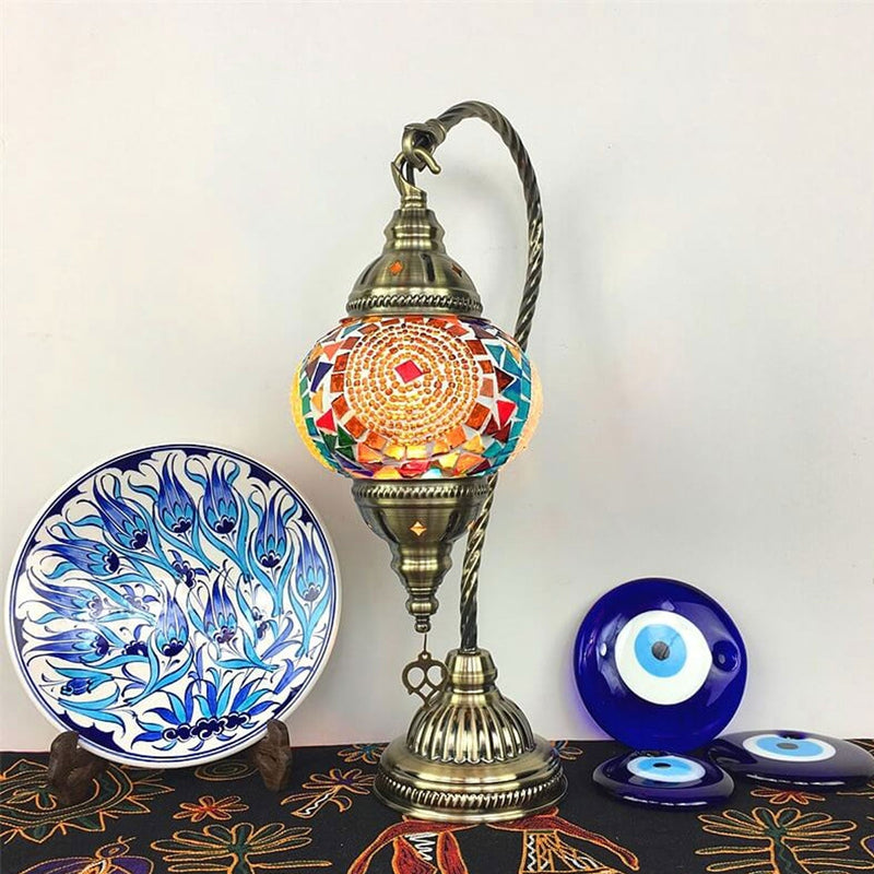 Vintage Stained Glass Turkish Style LED Table Lamp