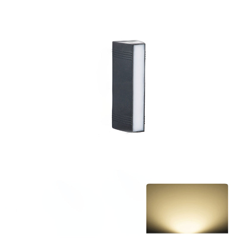 Applique murale extérieure LED lumineuse rectangulaire simple nordique haut et bas 