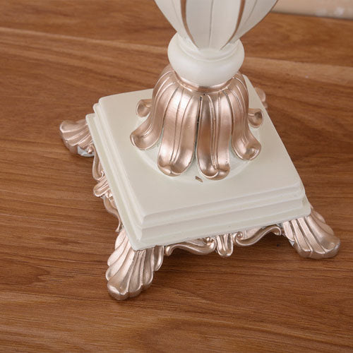 Lampe de table à 1 lumière en résine à pampilles en tissu de luxe européen 