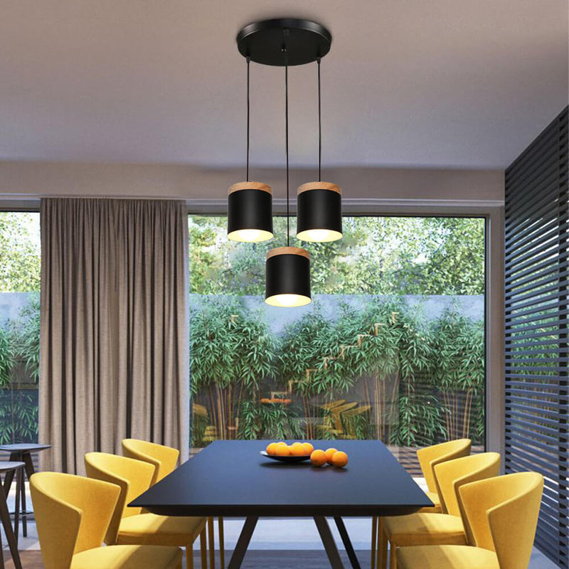 Modern Solid Color 1/3-Light Iron Pendant Light