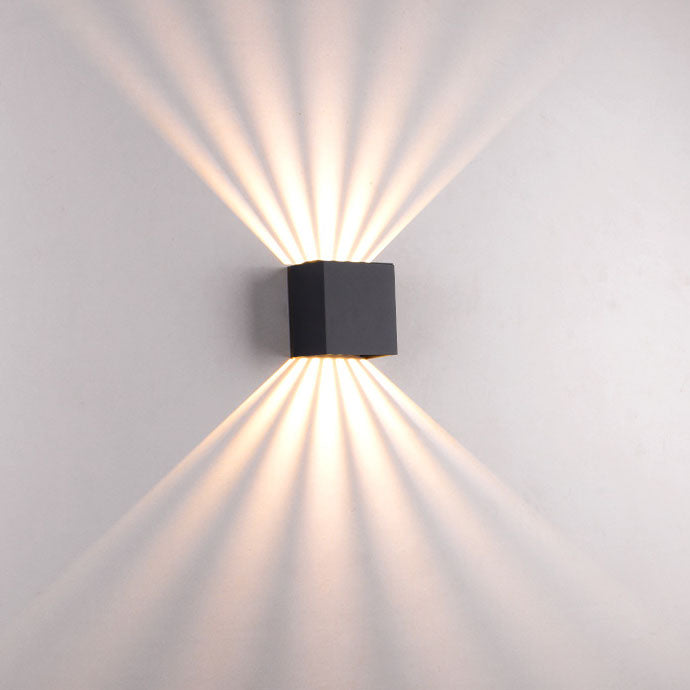 Modern Solid Color Aluminum Square LED Outdoor Waterproof Wall Sconce Lamp