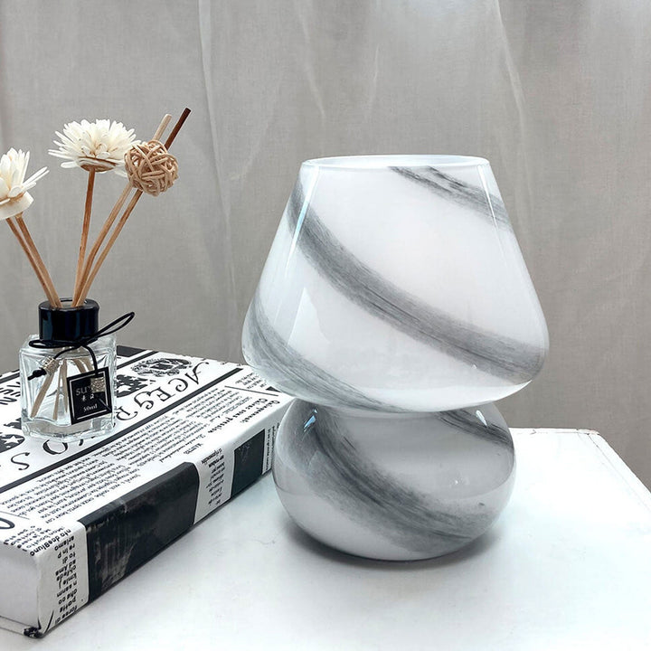 Moderne kreative handgefertigte 1-flammige Tischlampe aus Glas im Planeten- und Pilzdesign für das Schlafzimmer 