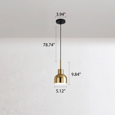 Industrial Iron Simple Bell Shade Design 1-Light Pendant Light