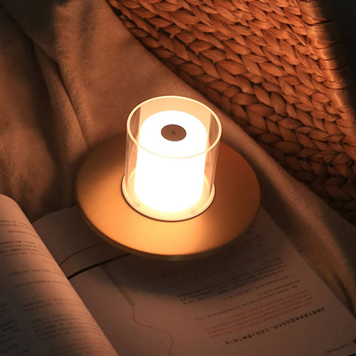 Lampe de Table Moderne à Bougie LED Cylindrique de Luxe Léger 
