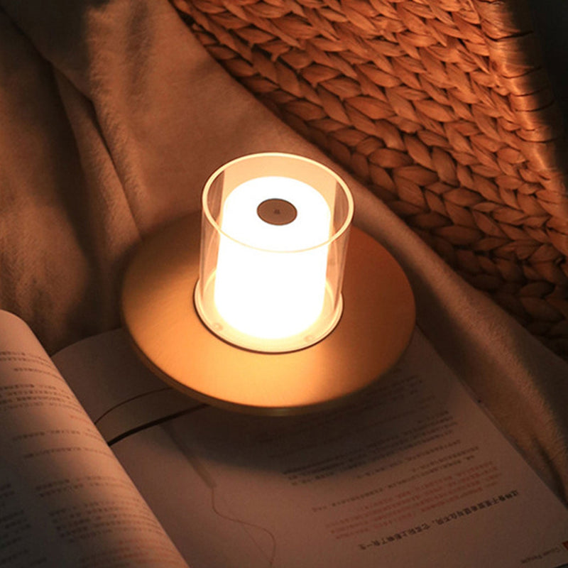 Lampe de Table Moderne à Bougie LED Cylindrique de Luxe Léger 