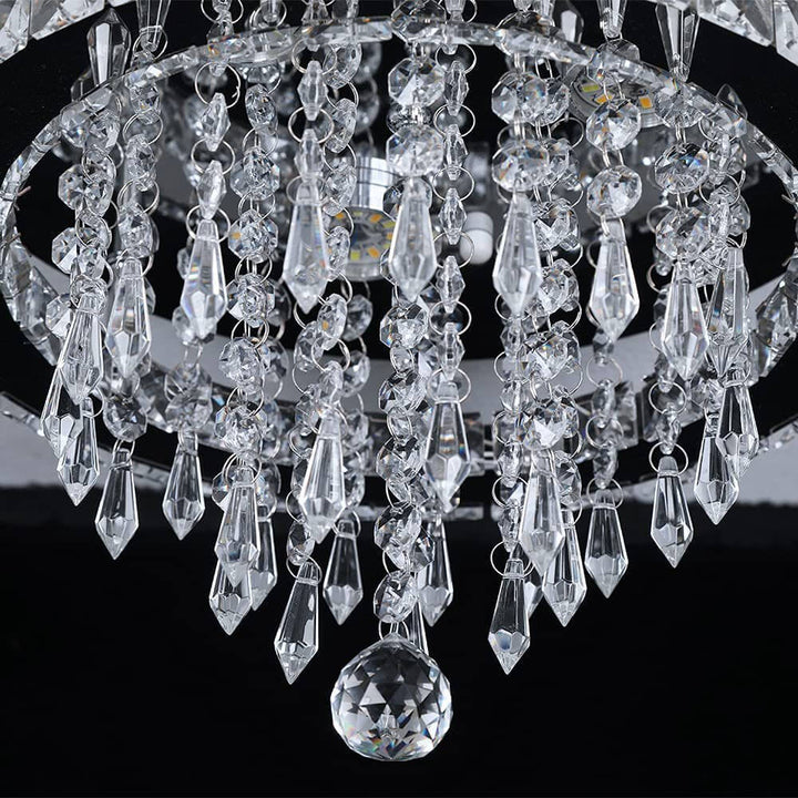 Modern Light Luxury Round Crystal LED Flush Mount Ceiling Light